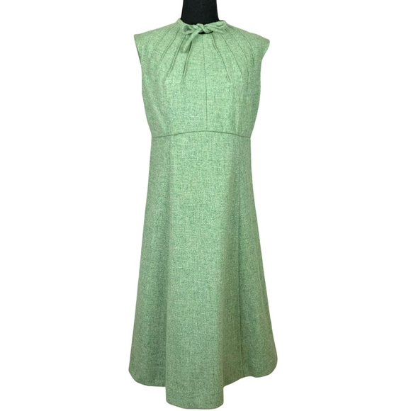 Vintage Dresses & Skirts - VINTAGE 60s Mod Sleeveless A-Line Midi Sheath Dress